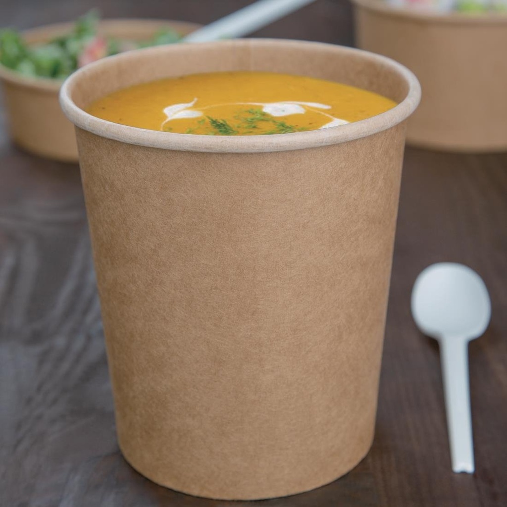 Pots à soupe compostables en PLA Fiesta Compostable 910ml (Lot de 500)