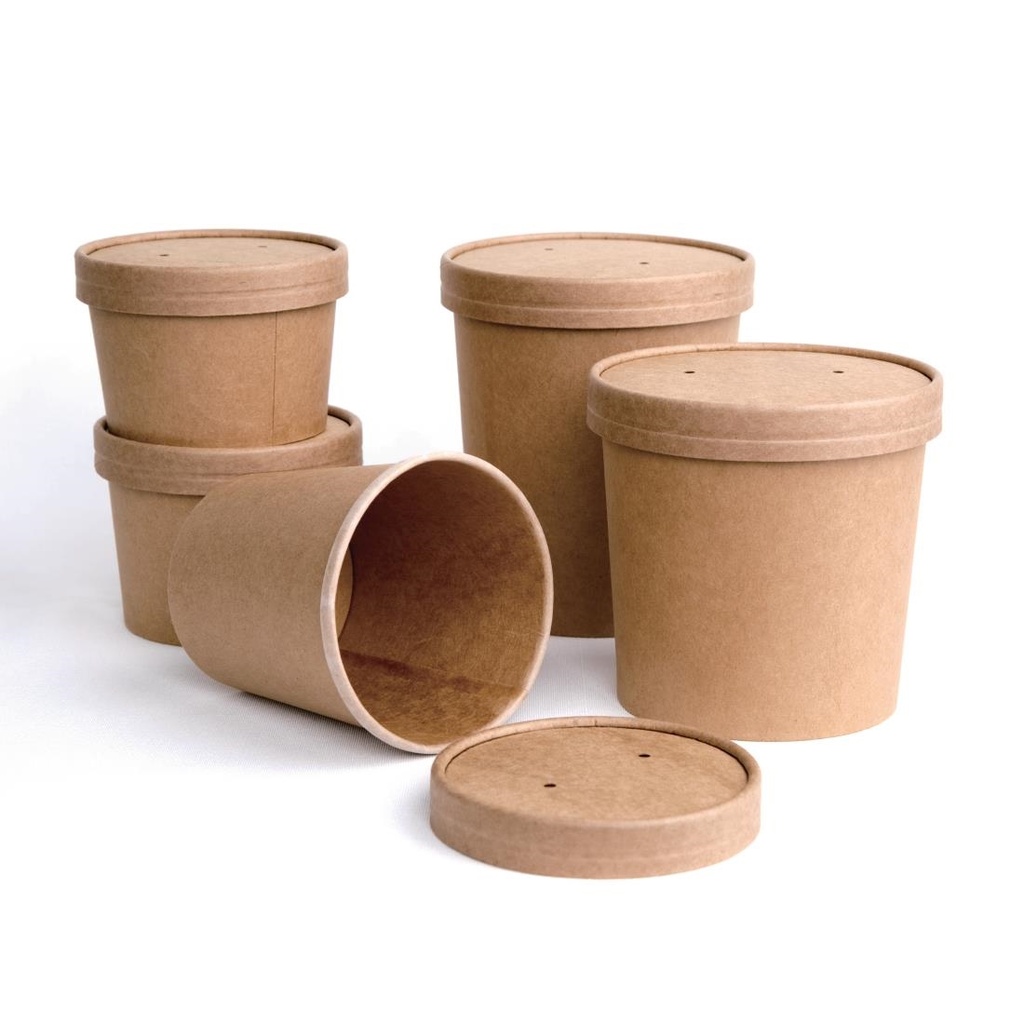 Pots à soupe compostables en PLA Fiesta Compostable 98 mm 230ml (lot de 500)