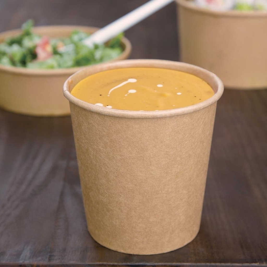 Pots à soupe compostables en PLA Fiesta Compostable 98 mm - 45,4 cl (x500)