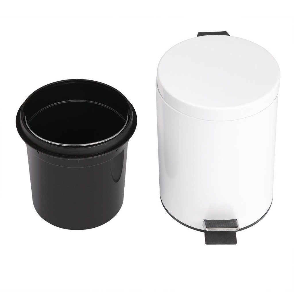Poubelle à pédale Bolero blanche 5L