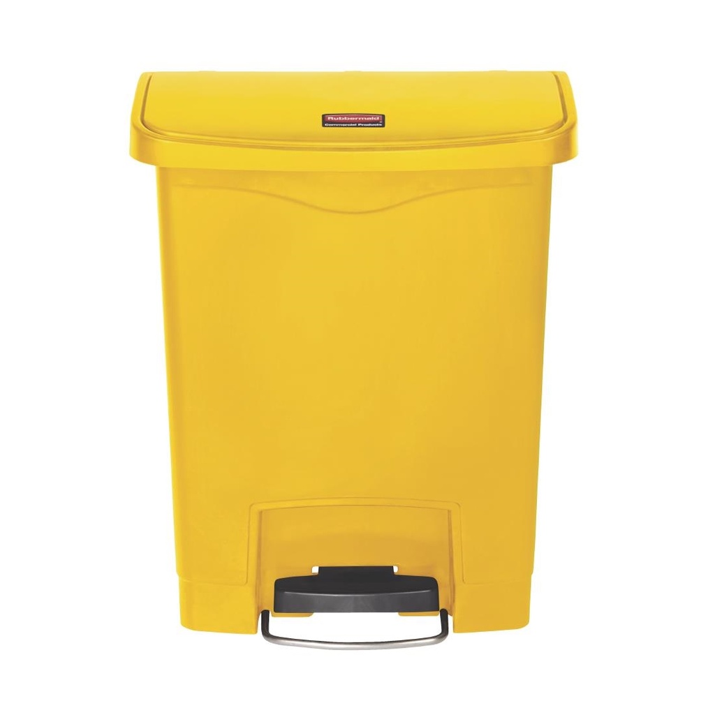 Poubelle à pédale frontale large Slim Jim Step-On Rubbermaid jaune 30L