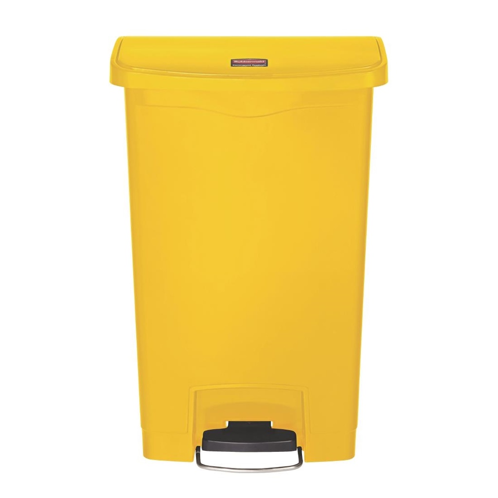 Poubelle à pédale frontale large Slim Jim Step-On Rubbermaid jaune 50L