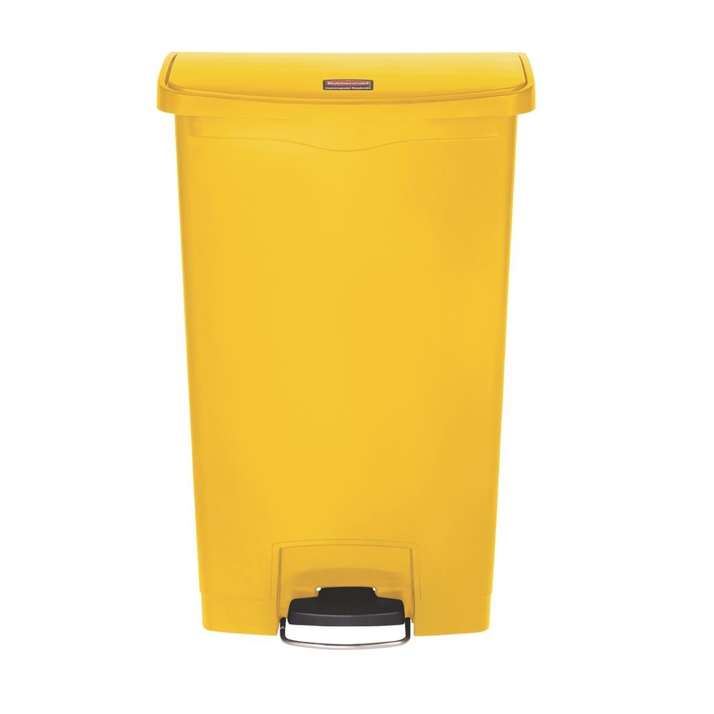 Poubelle à pédale frontale large Slim Jim Step-On Rubbermaid jaune 68L