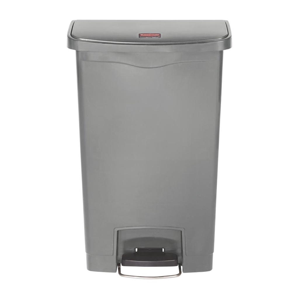 Poubelle à pédale frontale Rubbermaid Slim Jim grise 50L