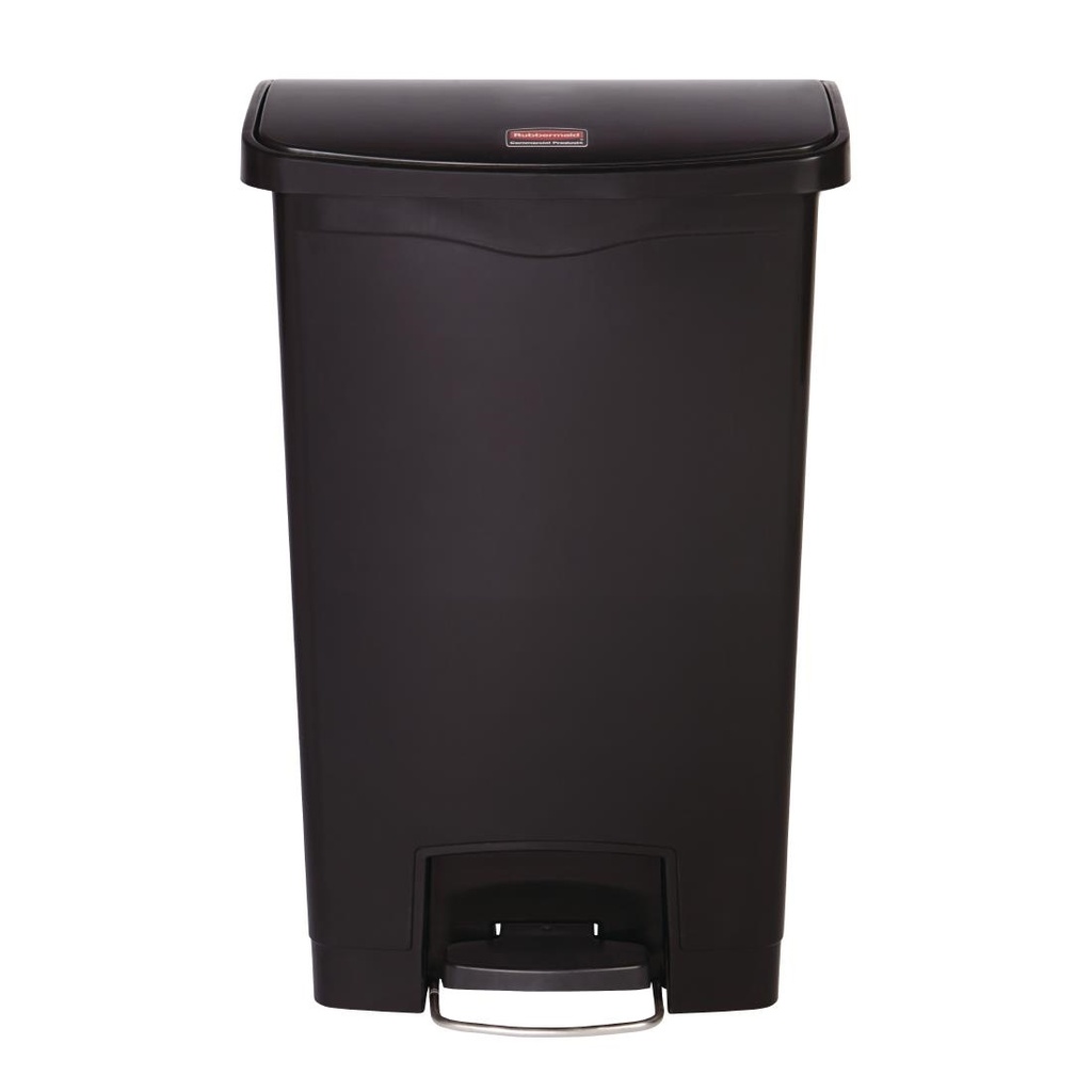 Poubelle à pédale frontale Rubbermaid Slim Jim noire 50L