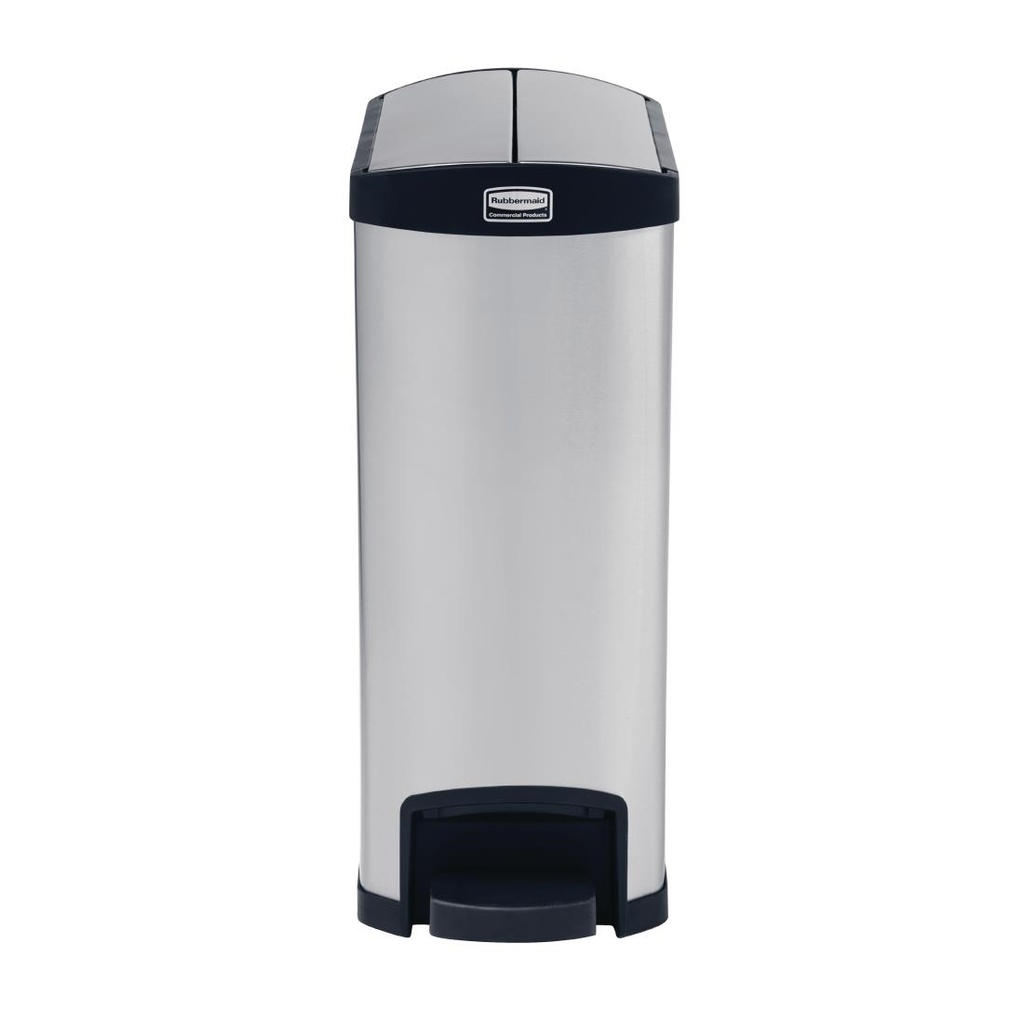 Poubelle à pédale latérale inox Rubbermaid Slim Jim 50L