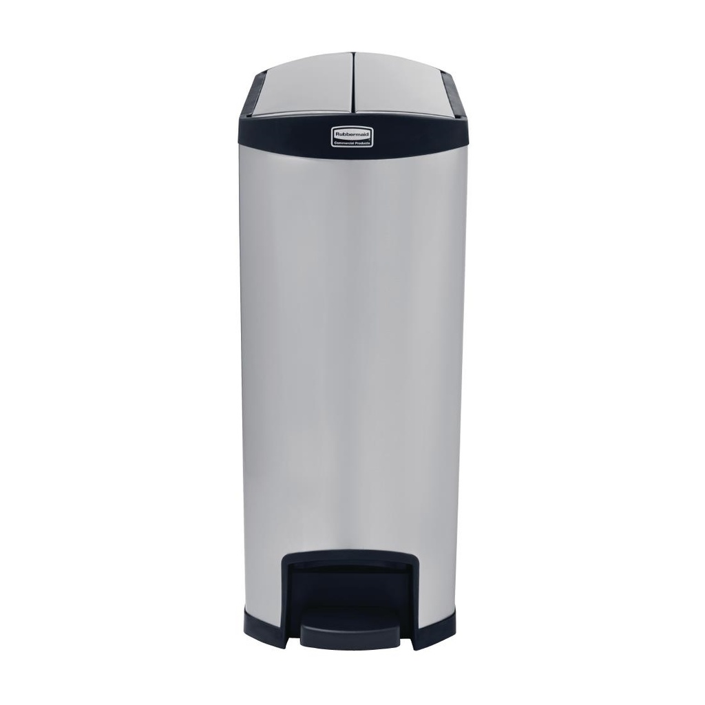 Poubelle à pédale latérale inox Rubbermaid Slim Jim 90L