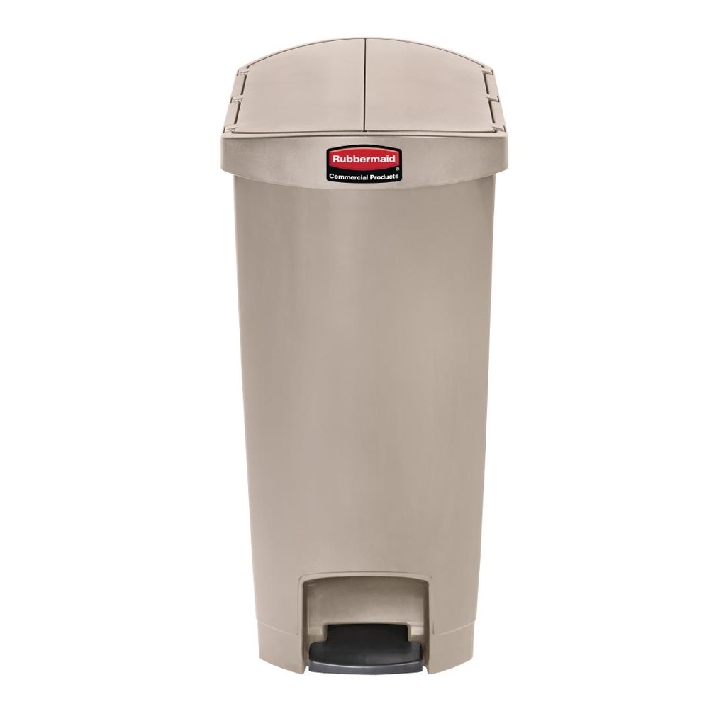 Poubelle à pédale latérale Rubbermaid Slim Jim 50L beige