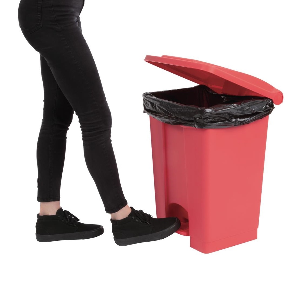 Poubelle de cuisine à pédale Jantex rouge 45L