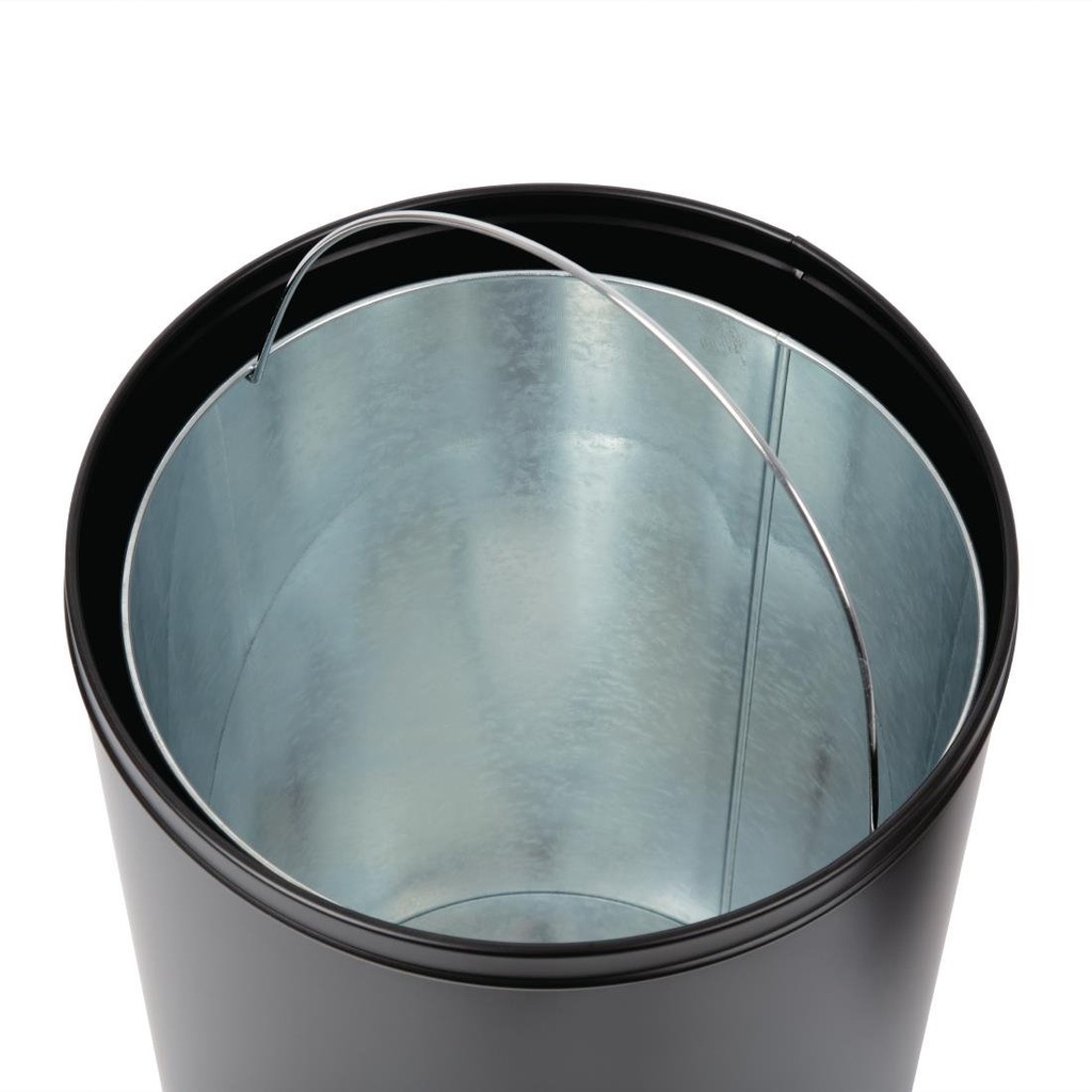 Poubelle dôme ouverte en acier Bolero noire 40L