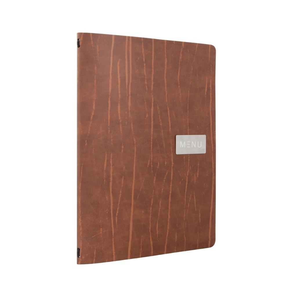 Protège-menu en cuir recyclé Securit Gamme Leather A4 marron 