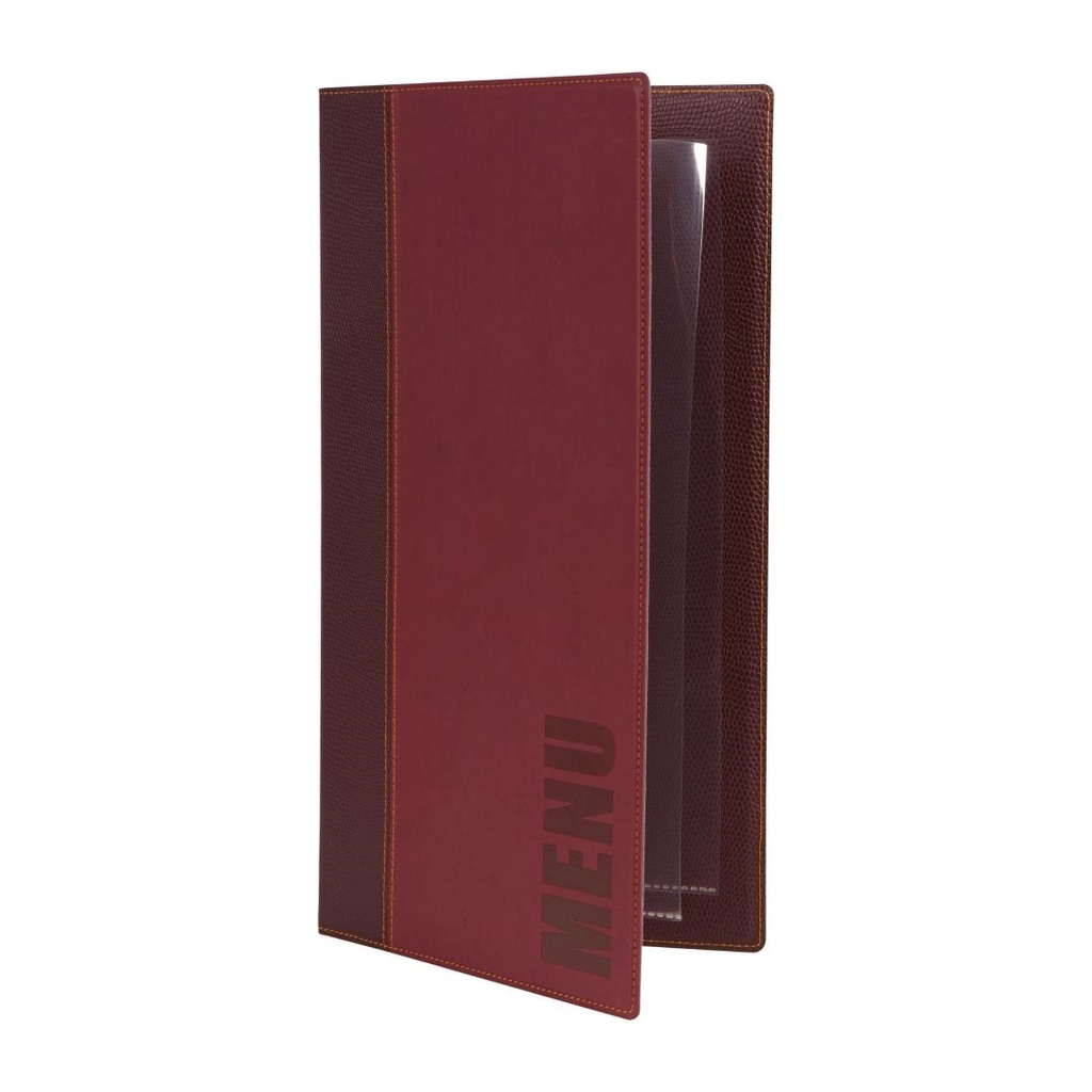 Protège-menus contemporain Securit A5 rouge foncé