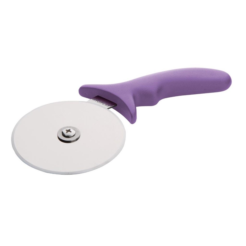 Roulette à pizza code couleur violet allergènes Hygiplas 102mm