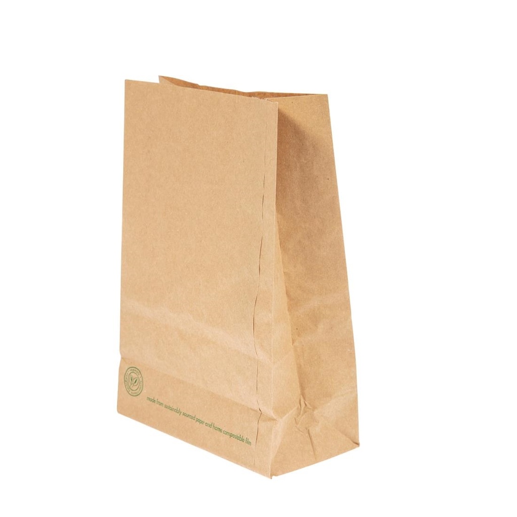 Sachets compostables en kraft doublés avec fenêtre NatureFlex Vegware (x250)