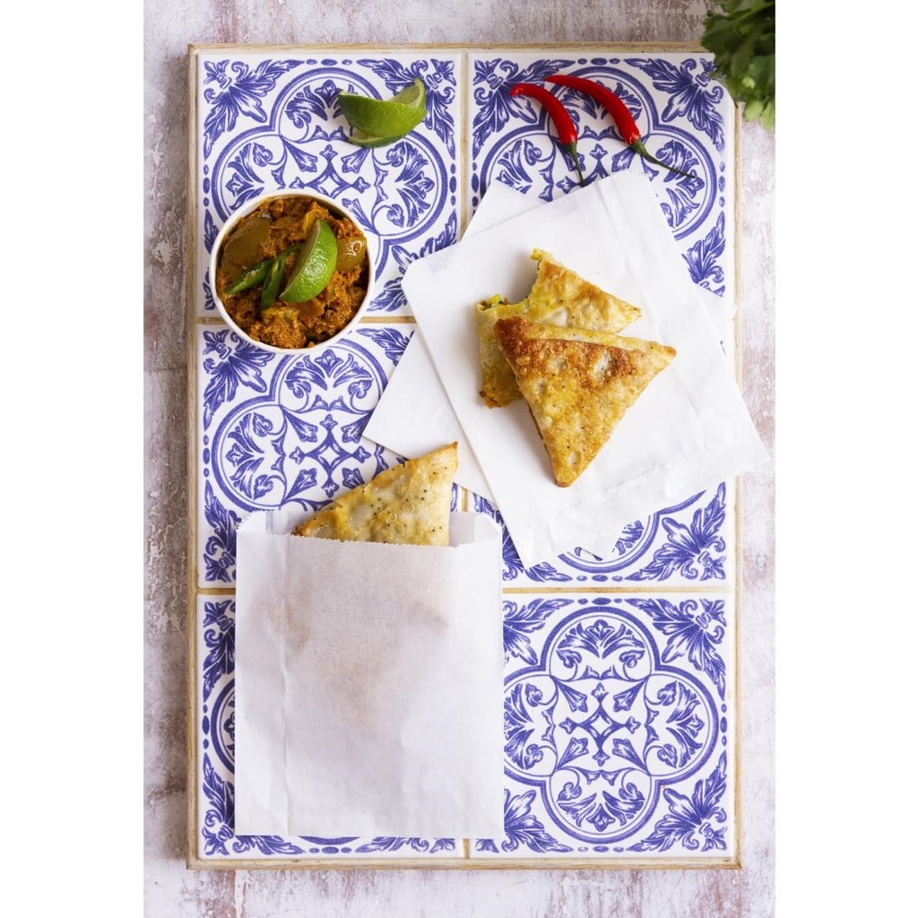 Sachets en papier kraft blanc Vegware 177 x 177mm (lot de 1000)