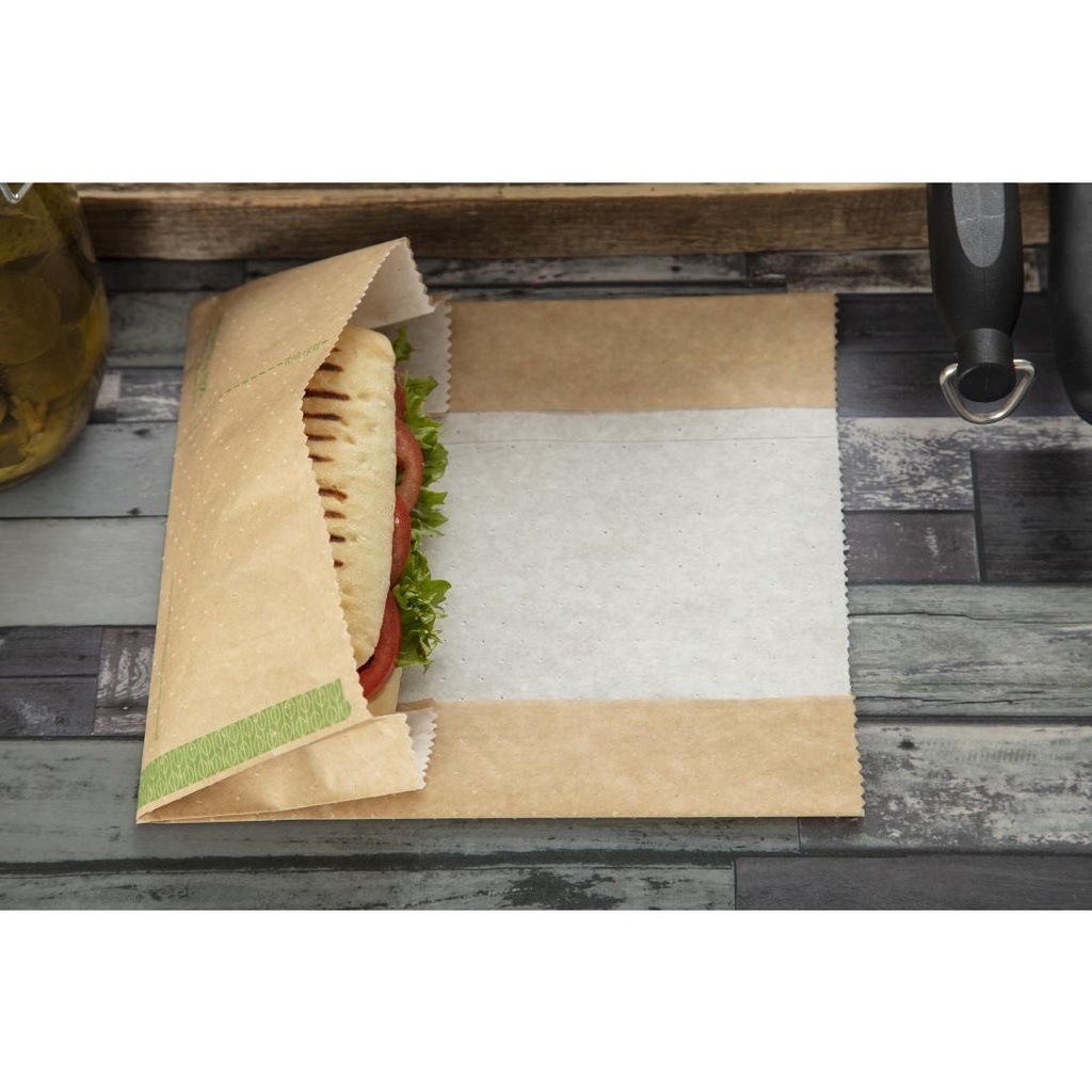 Sachets panini kraft compostables Vegware (lot de 500)