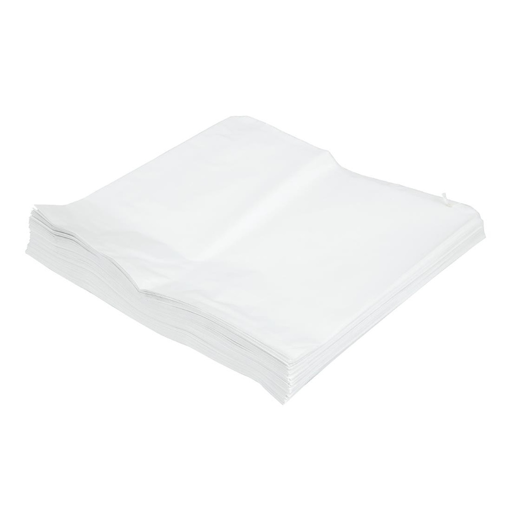 Sachets plats blancs compostables en papier recyclé Vegware 254x254mm (Lot de 1000)