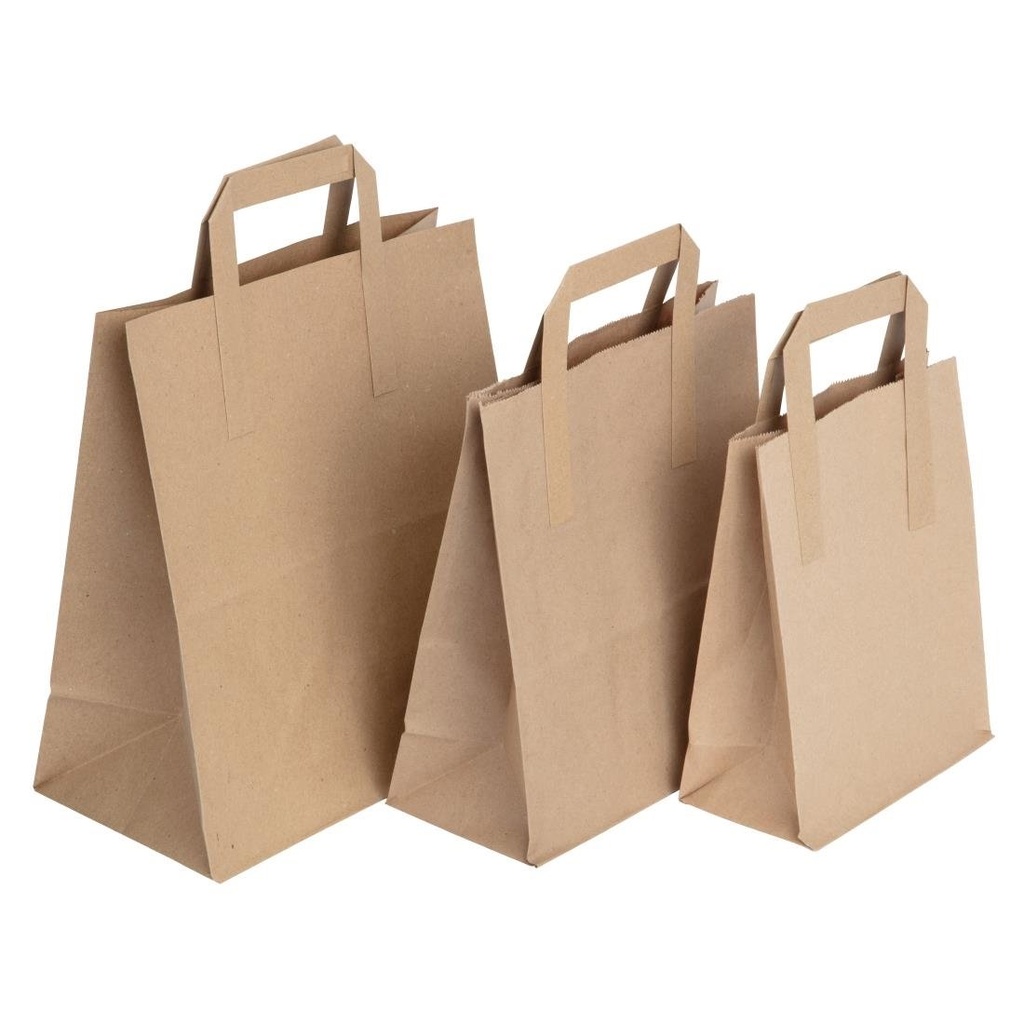 Sacs en papier recyclable marron 255 x 215mm (Lot de 250)