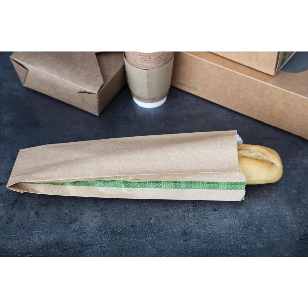 Sacs snack chaud compostables Vegware 356 x 101mm (Lot de 500)