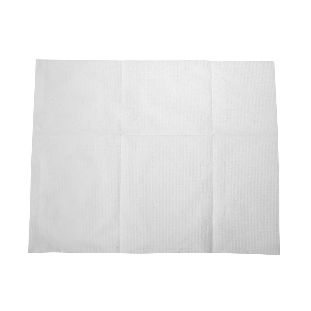 Serviettes blanches simple épaisseur 90 x 120mm (Lot de 6000)