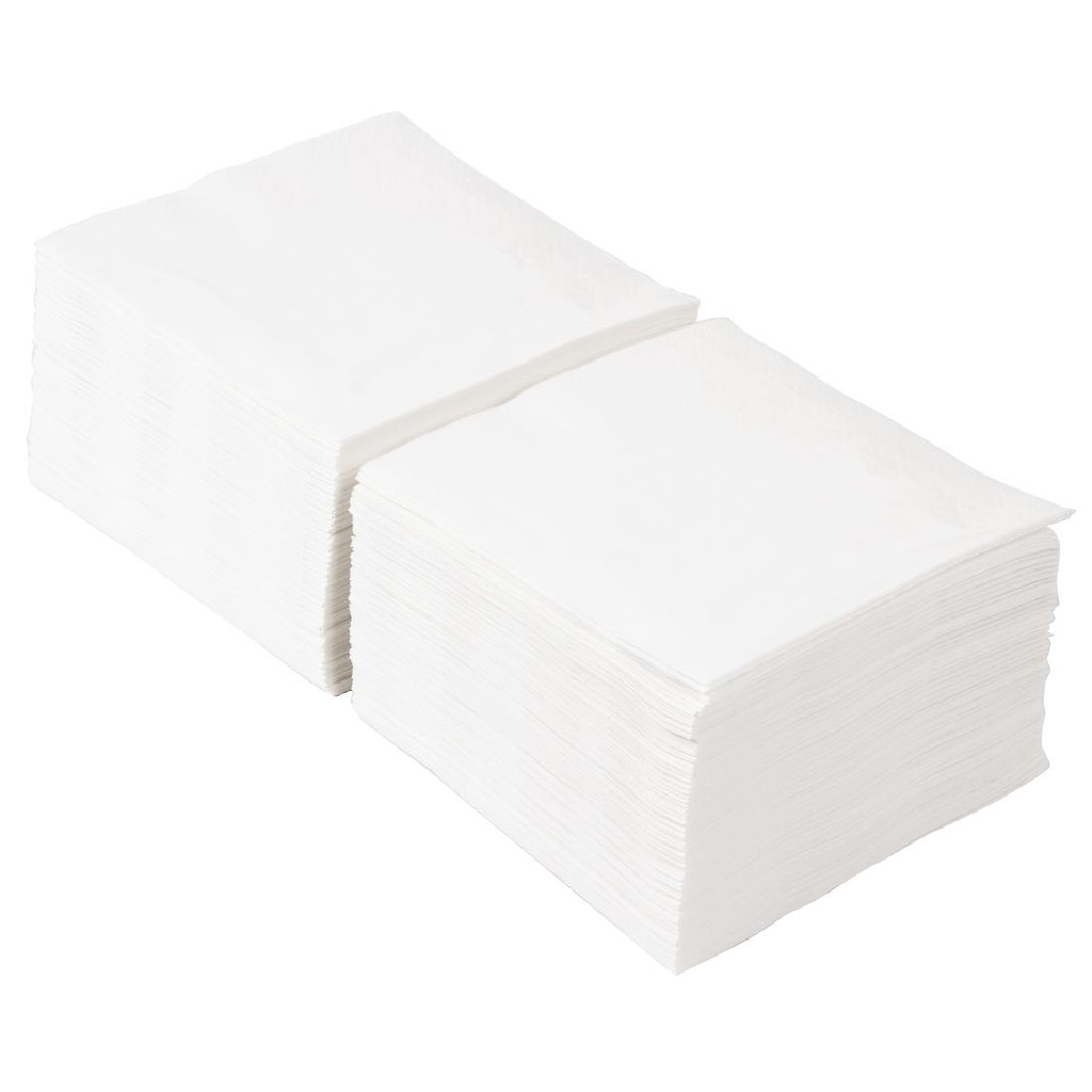 Serviettes cocktail blanches Fasana 250mm (Lot de 1500)