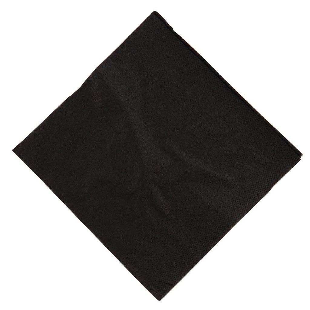 Serviettes cocktail noires 250mm (Lot de 2000)