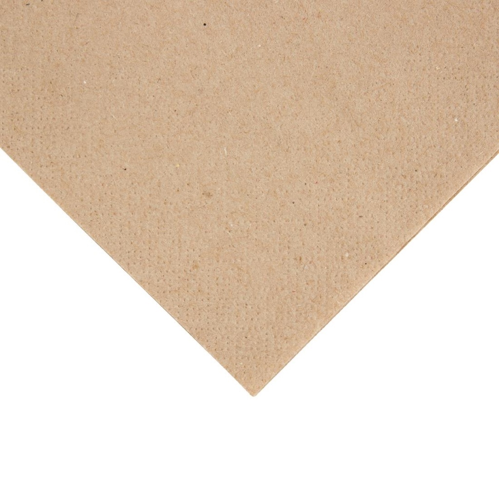 Serviettes cocktail recyclées 2 plis pliage 1/4 Fiesta Recyclable 240mm kraft (lot de 4000)