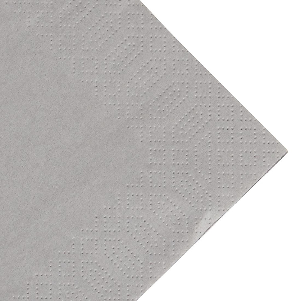 Serviettes déjeuner ouate gris granite compostables Duni 400mm (lot de 1000)