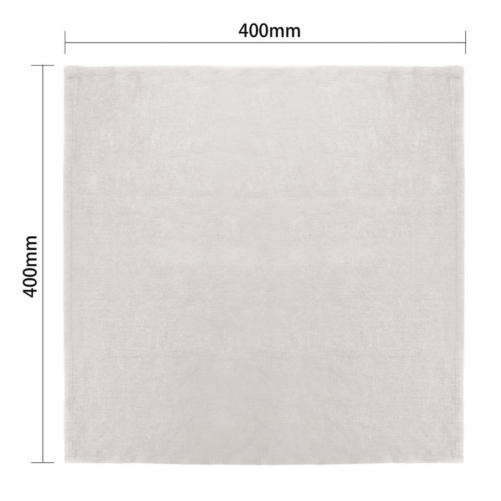 Serviettes de table en lin Olympia écrues 400x400mm (lot de 12)