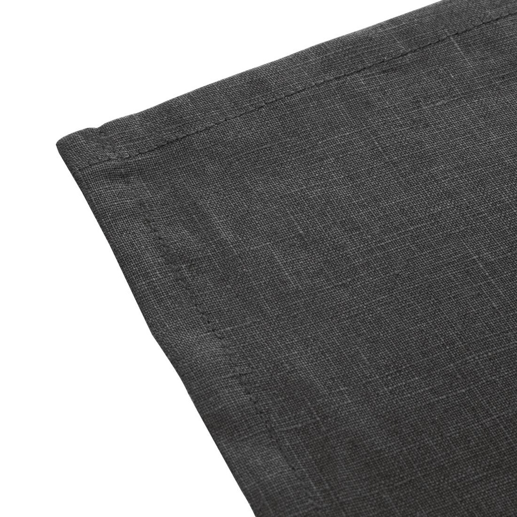 Serviettes de table en lin Olympia noires 400x400mm (lot de 12)