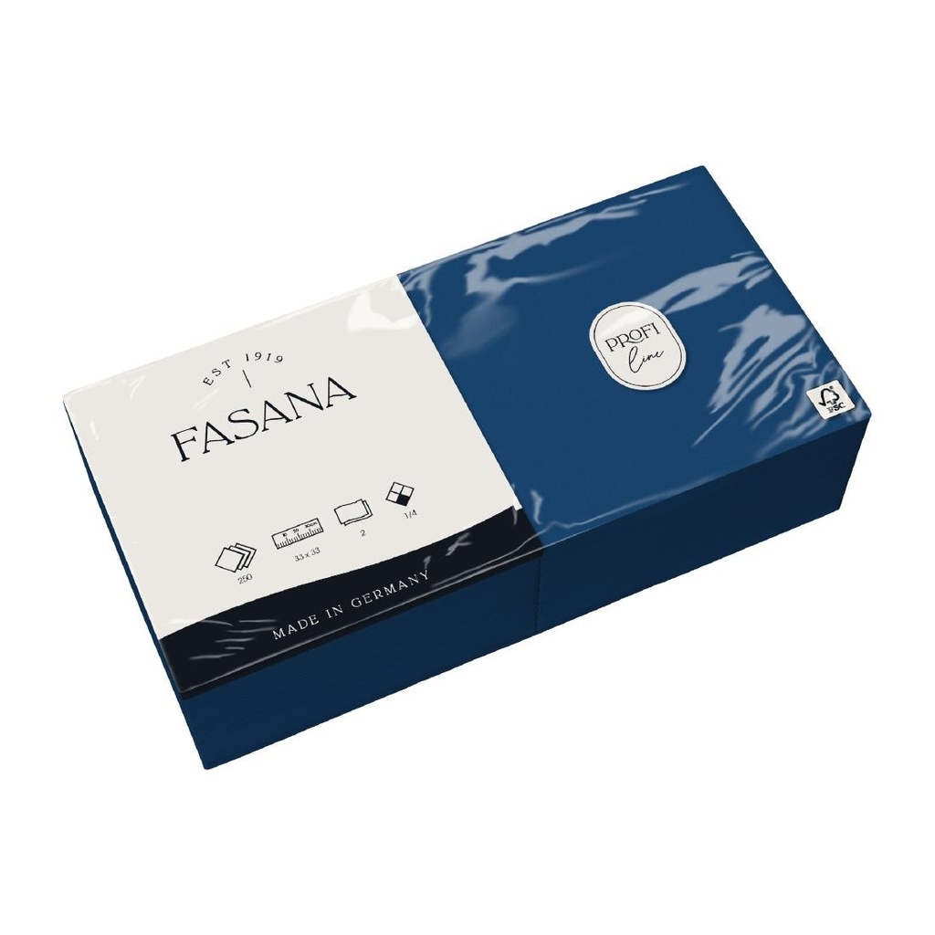 Serviettes de table en papier bleues Fasana 330mm (Lot de 1500)