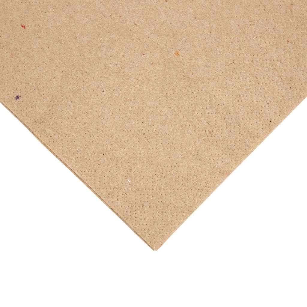 Serviettes dîner 2 plis format 1/4 Fiesta Recyclable 400mm kraft (lot de 2000)