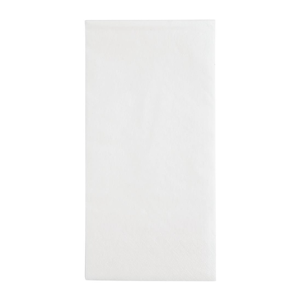 Serviettes dîner 2 plis format 1/8 Fiesta Recyclable 400mm blanches (lot de 2000)