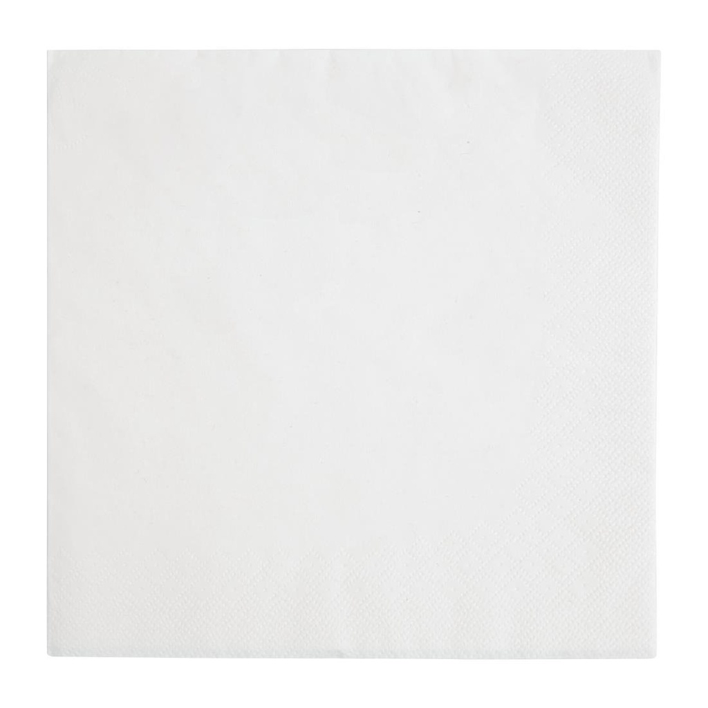 Serviettes dîner 3 plis format 1/4 Fiesta Recyclable 400mm blanches (lot de 1000)