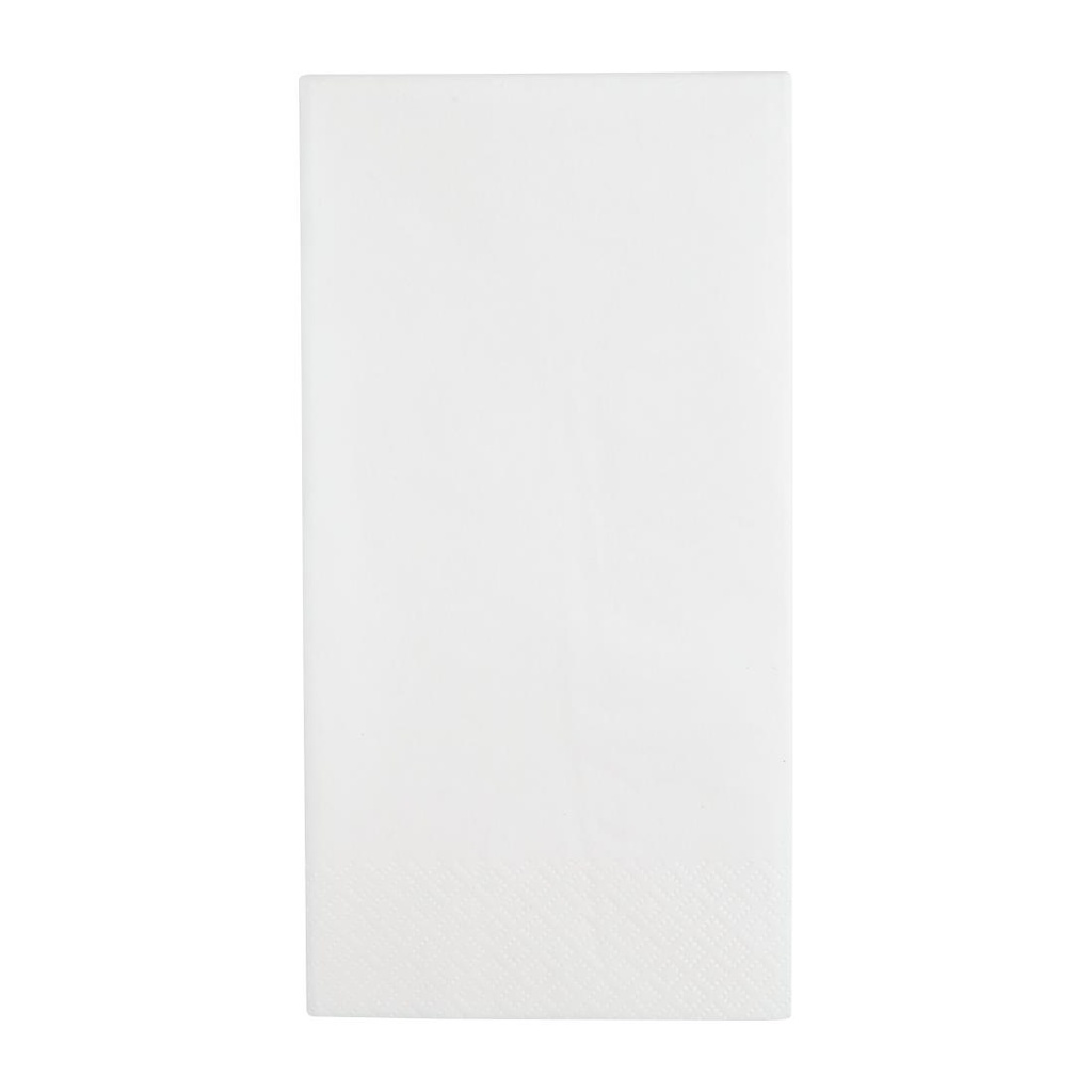 Serviettes dîner 3 plis format 1/8 Fiesta Recyclable 400mm blanches (lot de 1000)