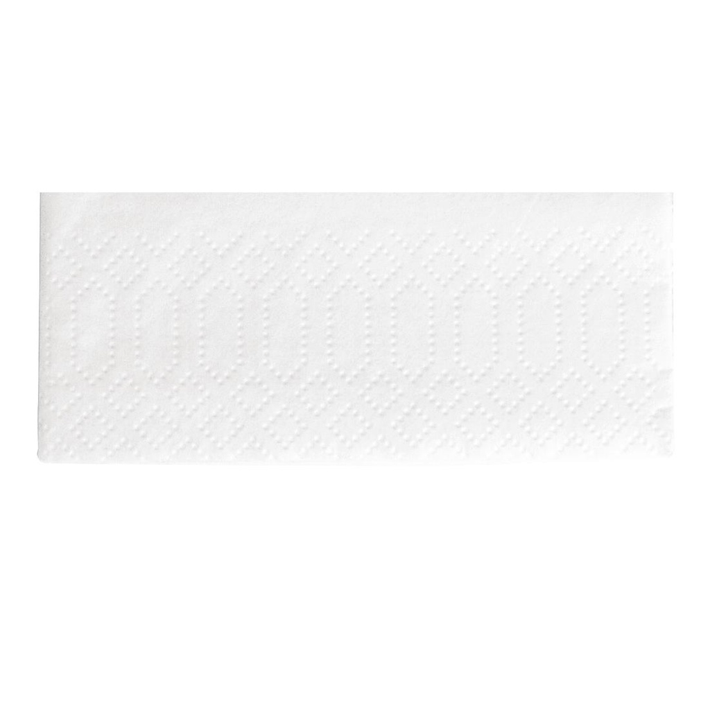 Serviettes dîner ouate blanches compostables Duni 400mm pliage 1/8 (lot de 1000)