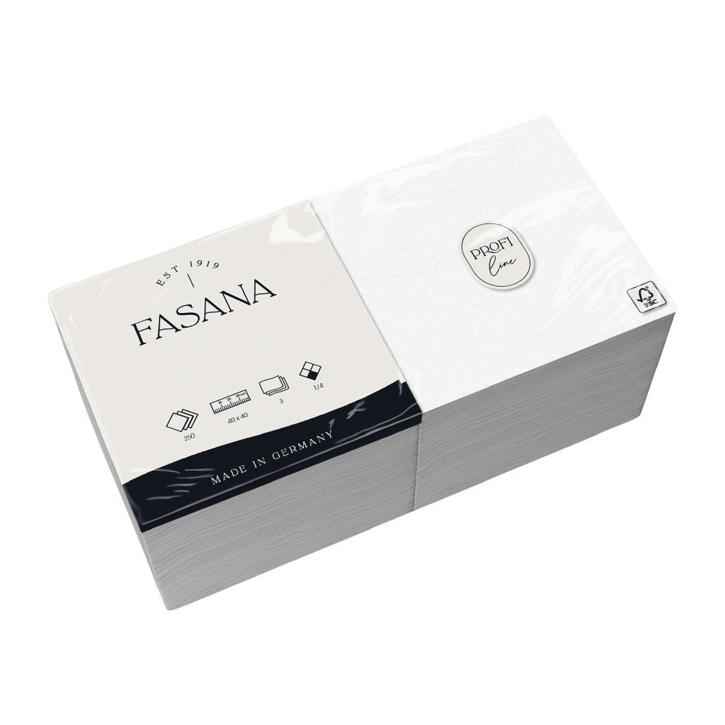 Serviettes en papier professionnelles blanches Fasana 400mm (Lot de 1000)