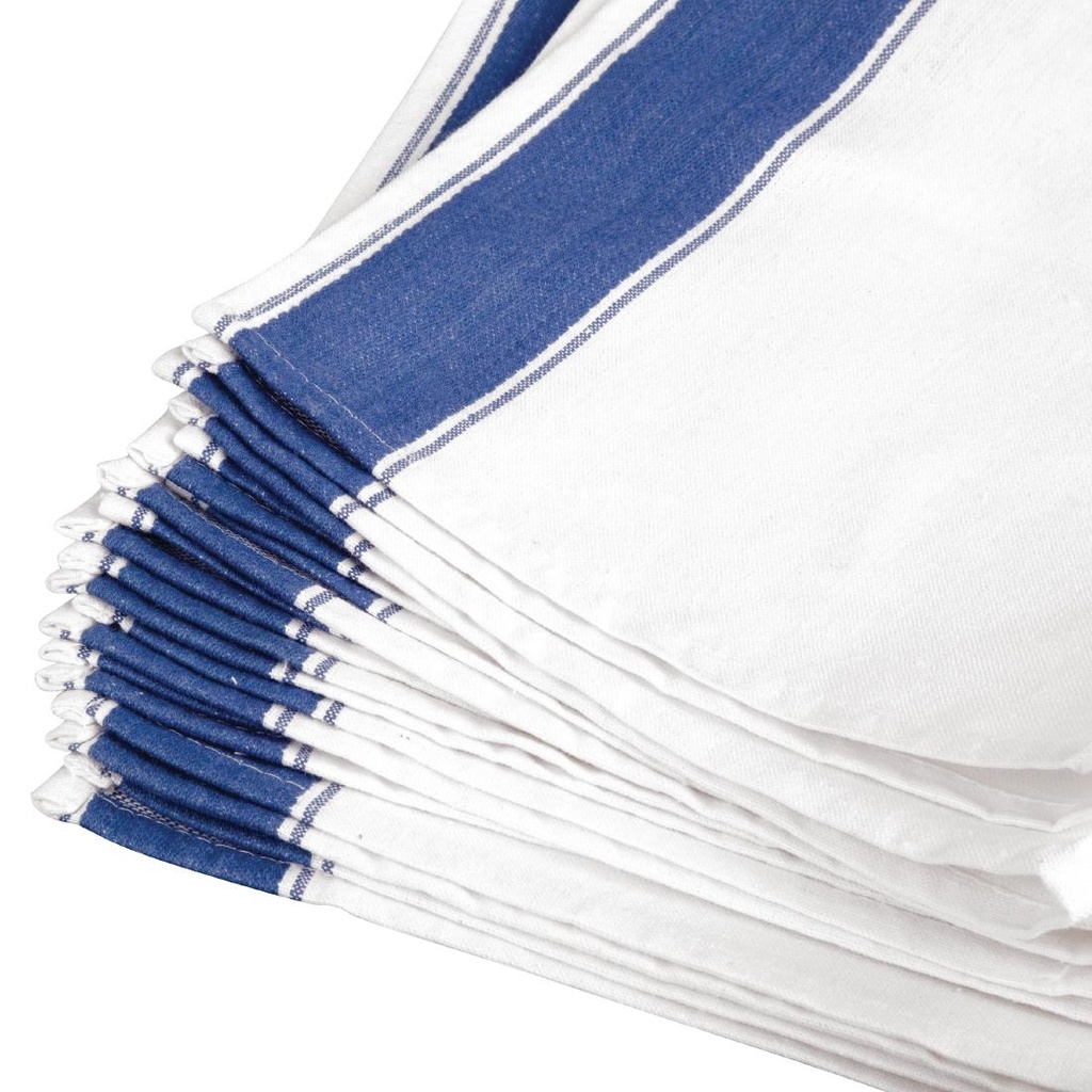 Serviettes Gastro avec bordure bleue Olympia (Lot de 10)