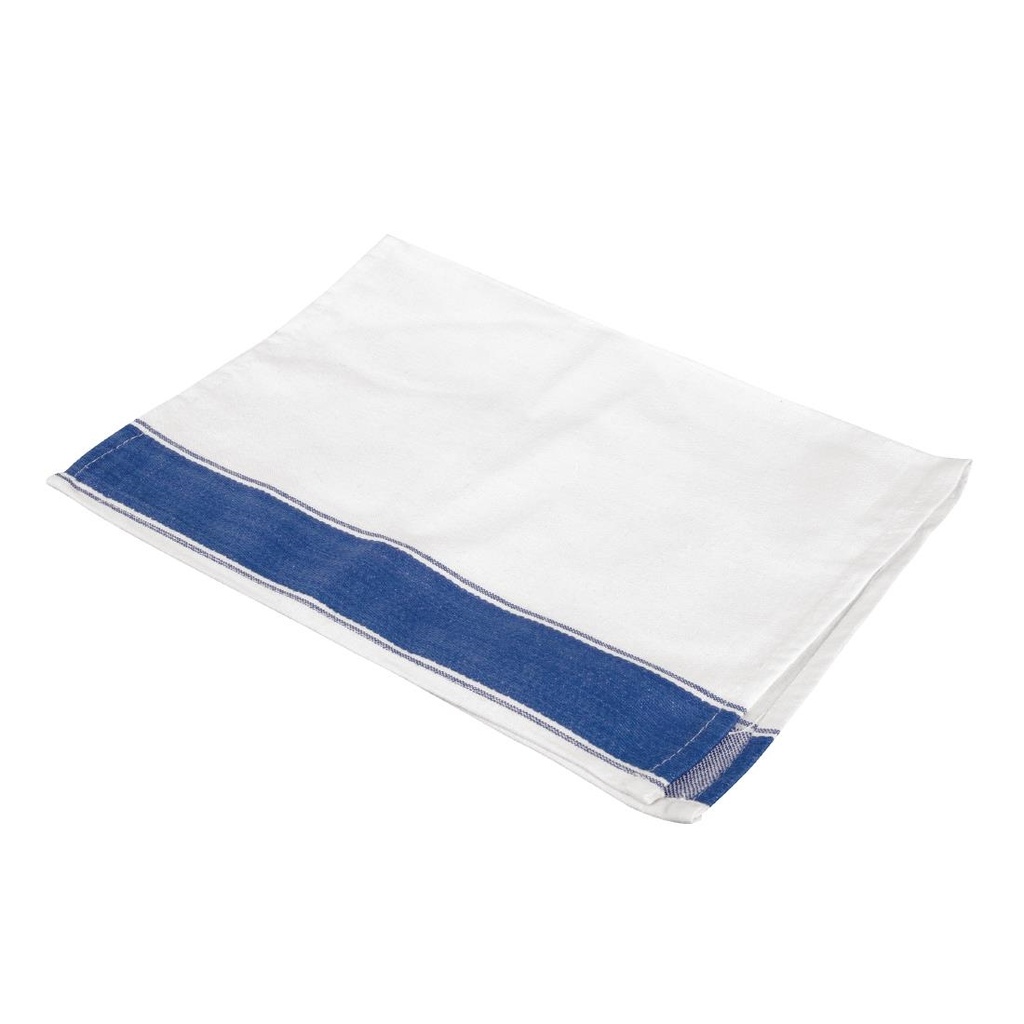 Serviettes Gastro avec bordure bleue Olympia (Lot de 10)