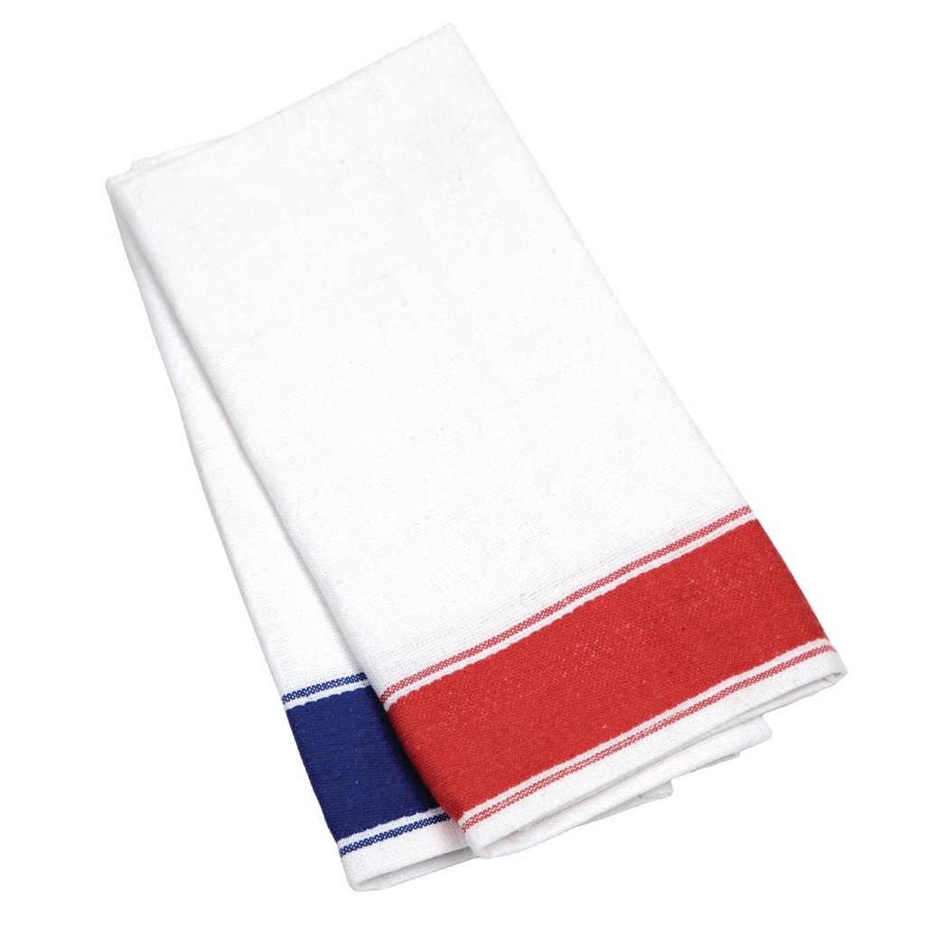 Serviettes Gastro avec bordure bleue Olympia (Lot de 10)