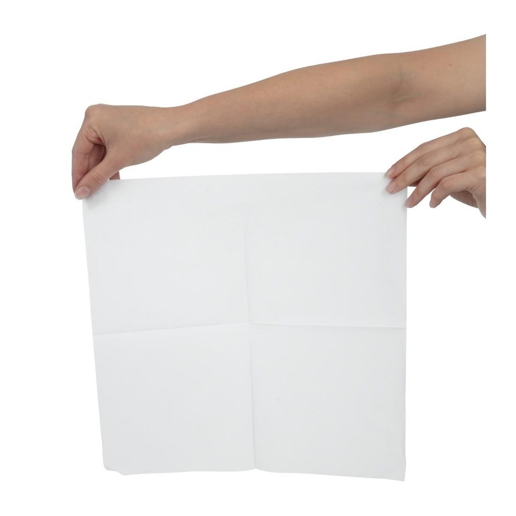 Serviettes snacking en papier blanches 330 x 330mm (Lot de 5000)