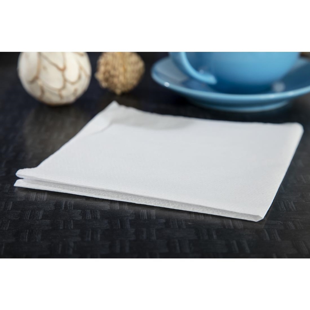 Serviettes snacking en papier blanches 330 x 330mm (Lot de 5000)