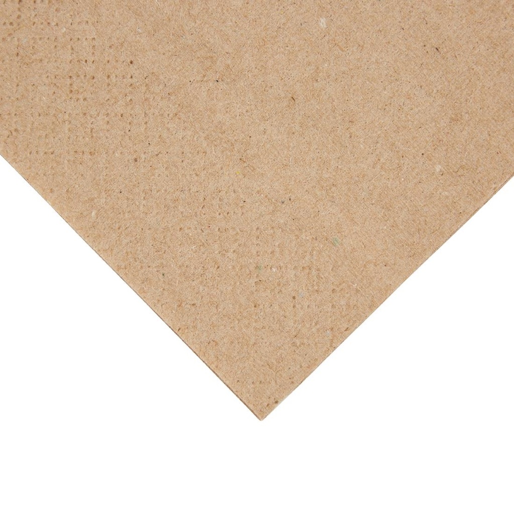 Serviettes snacking recyclées 2 plis pliage 1/8 Fiesta Recyclable 330mm kraft (lot de 2000)