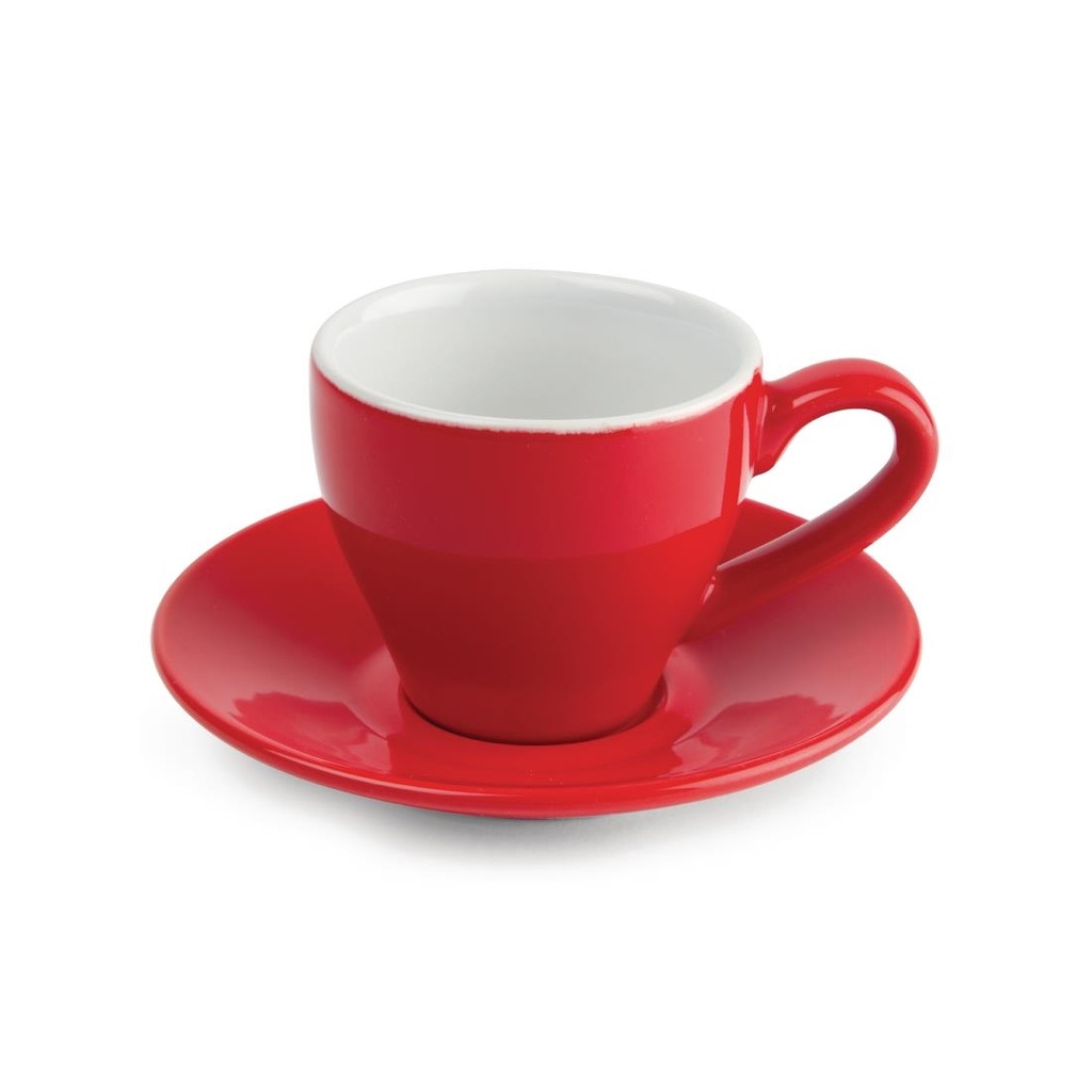 Soucoupe pour tasse espresso Olympia rouge  (Lot de 12)