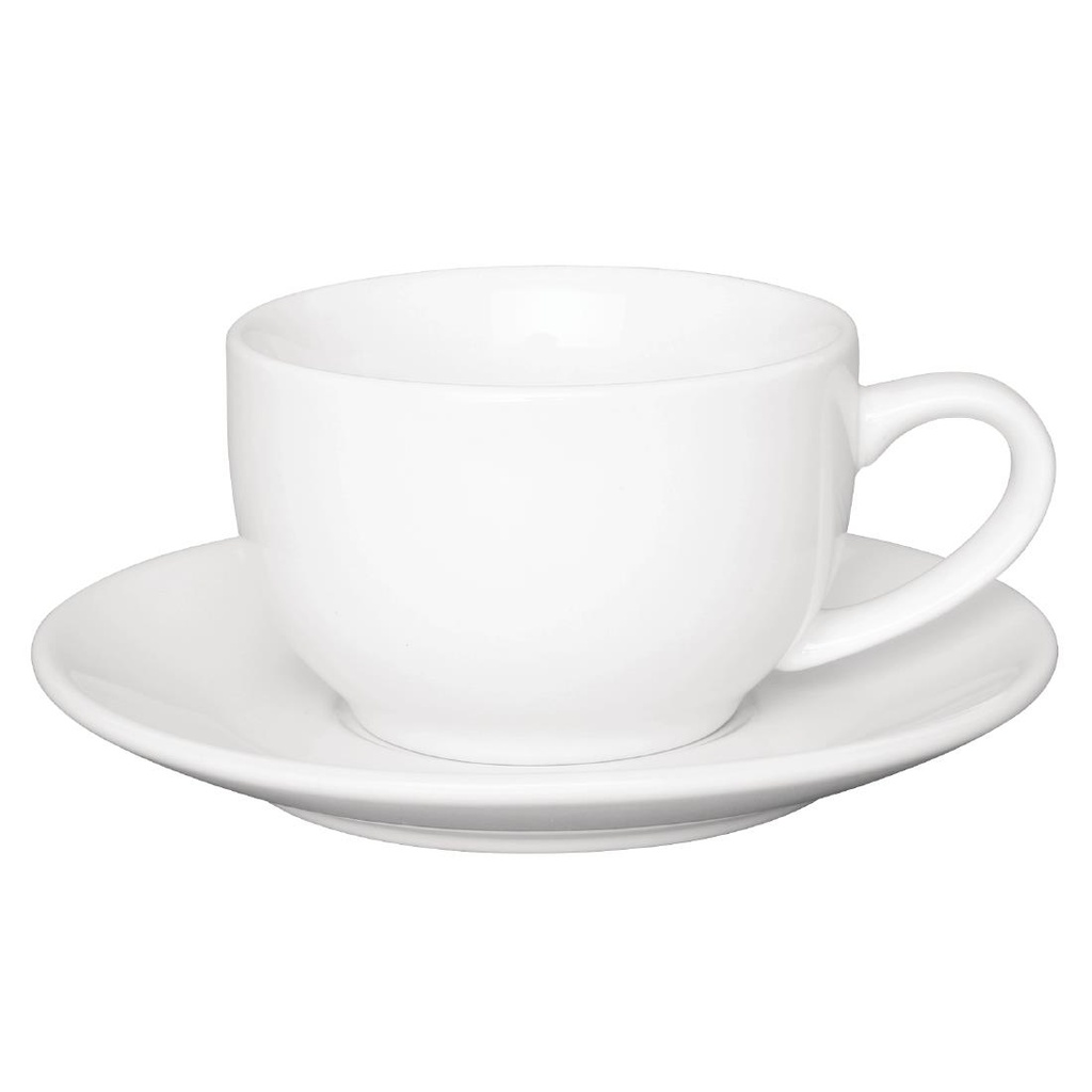 Soucoupe pour tasses 228ml et 340ml Olympia blanche (Lot de 12)