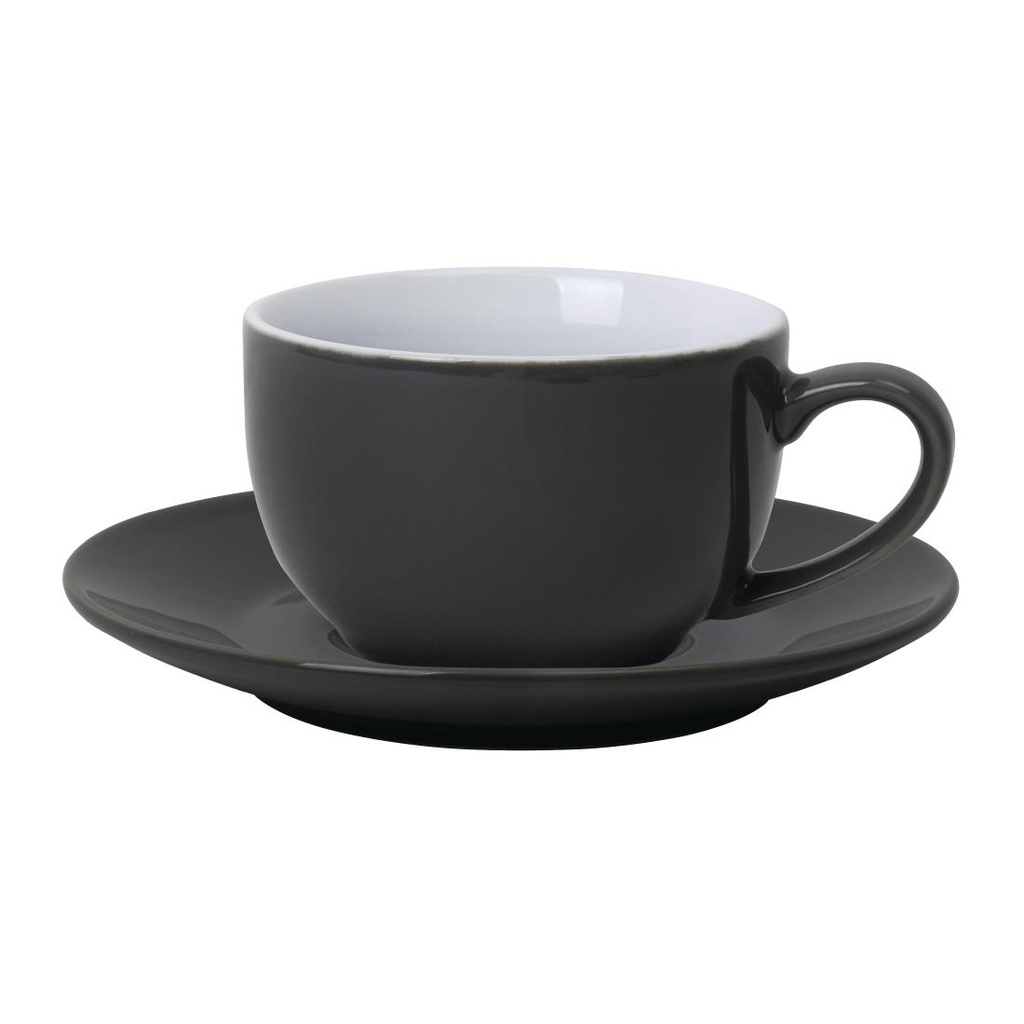 Soucoupe pour tasses 228ml et 340ml Olympia grise (Lot de 12)