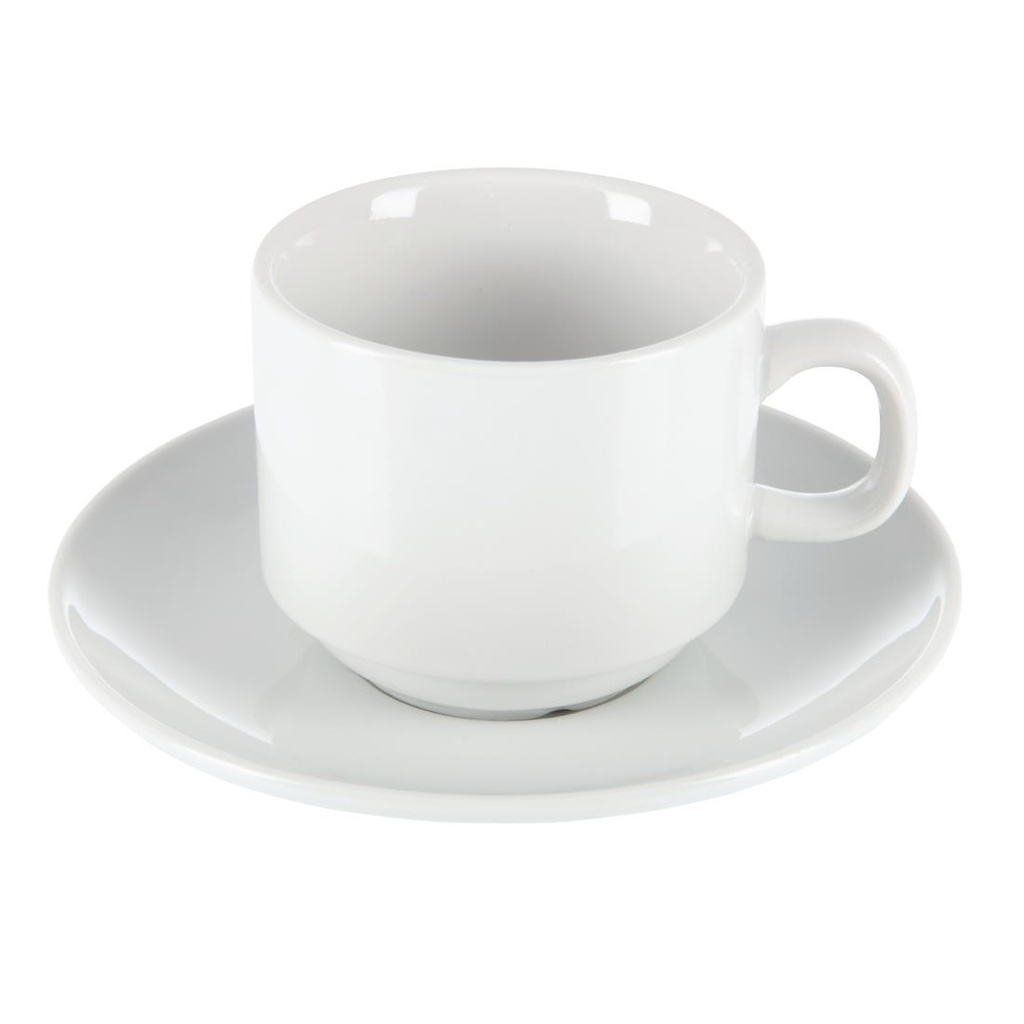 Soucoupes empilables Olympia Whiteware (Lot de 12)