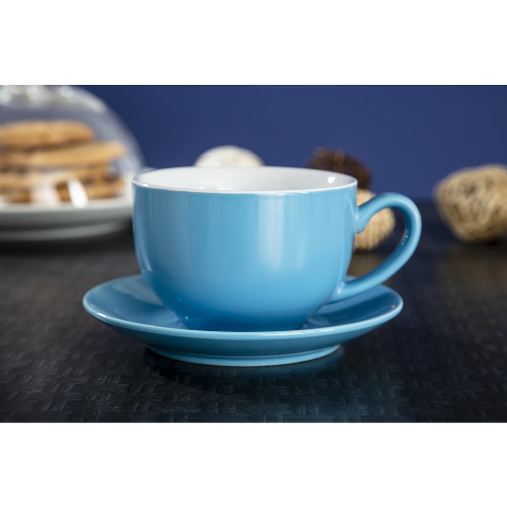 Soucoupes Olympia Café bleues 158mm (lot de 12)