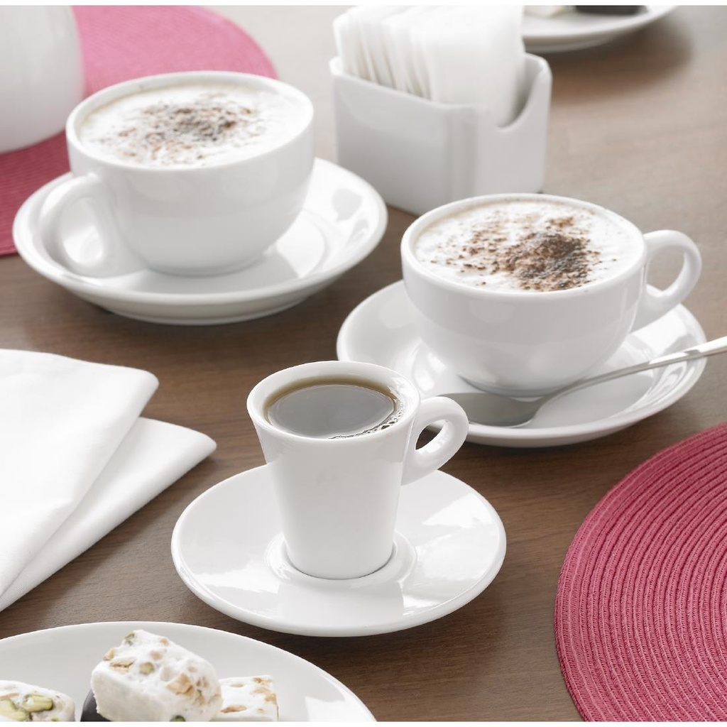 Soucoupes pour tasses à cappuccino blanches Olympia (Lot de 12)