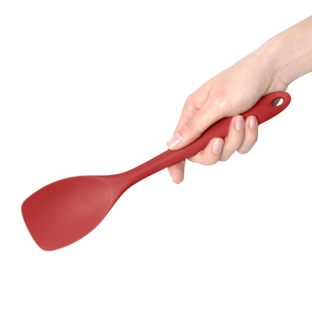 Spatule et cuillère rouge en silicone 280mm